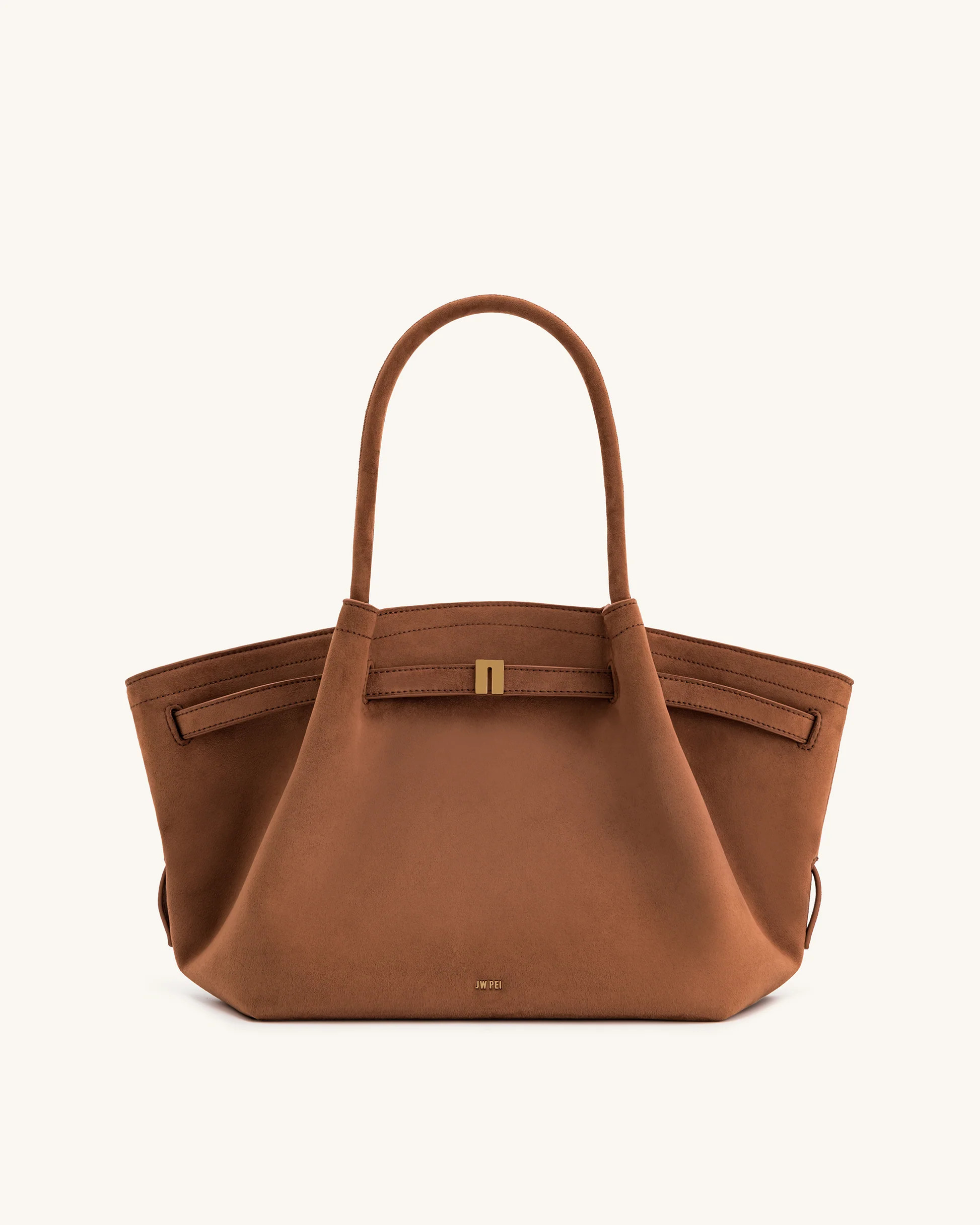 Hana Medium Faux Suede Tote Bag - Brown | JW PEI US