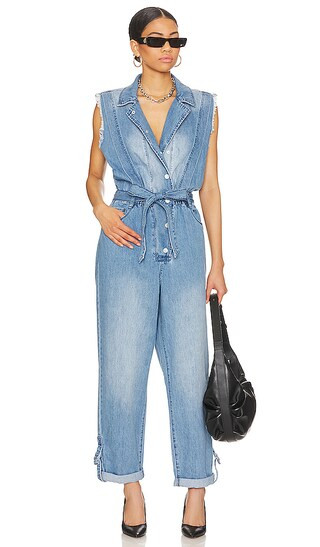 Sleeveless Denim Jumpsuit in Timeless | Revolve Clothing (Global)
