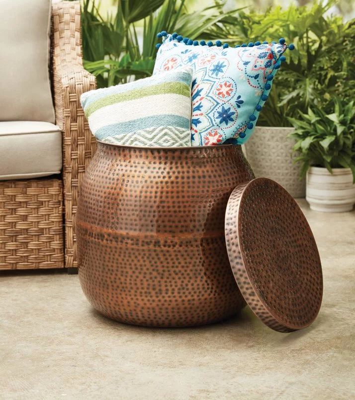 Better Homes & Gardens 19" Antique Copper Finish Outdoor Side Table | Walmart (US)