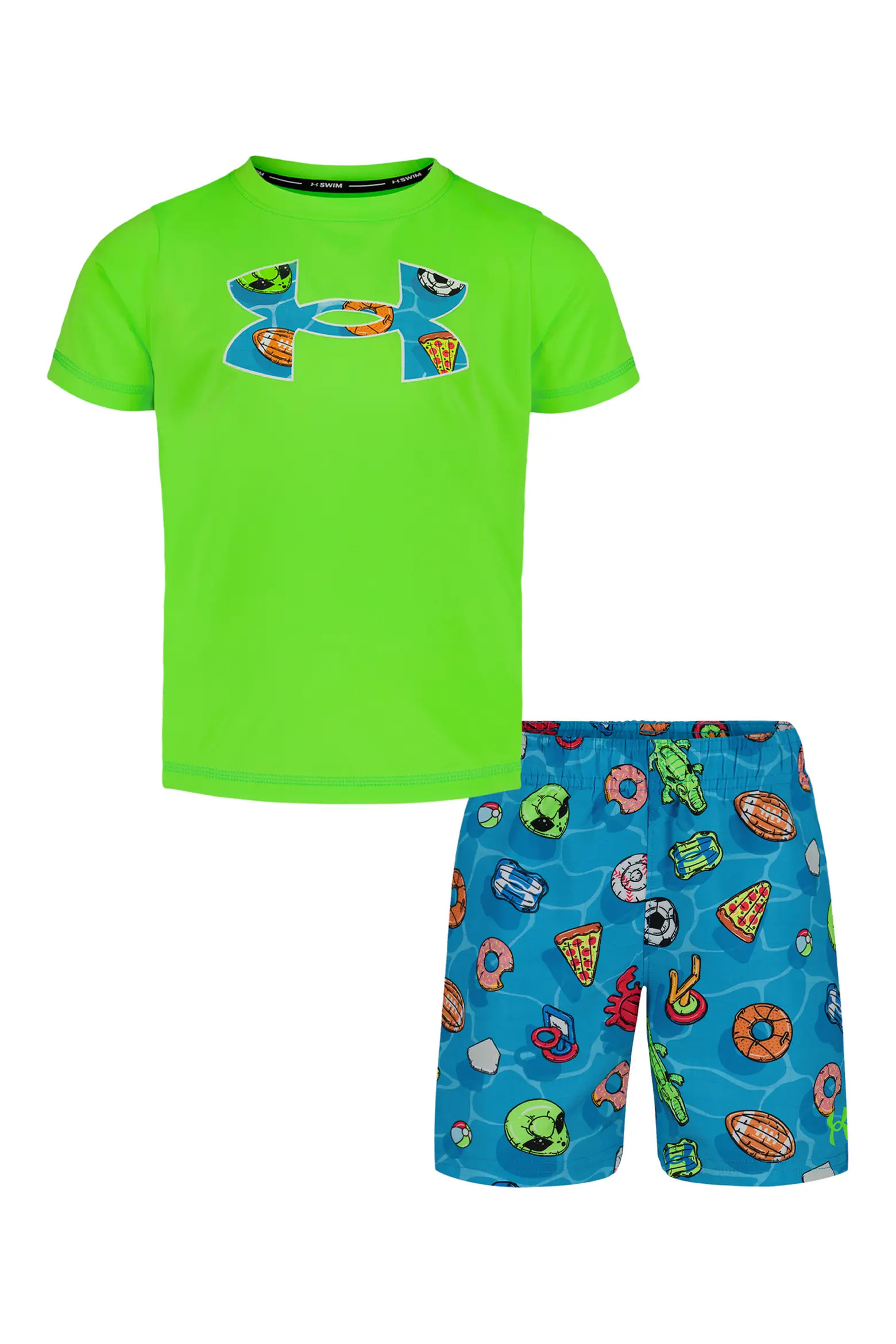 Under Armour Kids' Shark Rescue Rashguard & Swim Trunks Set (Men) | Nordstrom | Nordstrom