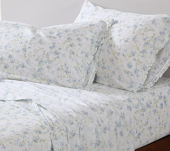 Shabby Chic® - King Sheets, Soft & Breathable Organic Cotton Bedding Set, Floral Home Decor with... | Amazon (US)