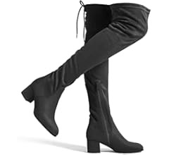 DREAM PAIRS Women's Over The Knee Thigh High Chunky Heel Boots Long Stretch Sexy Fall Boots | Amazon (US)