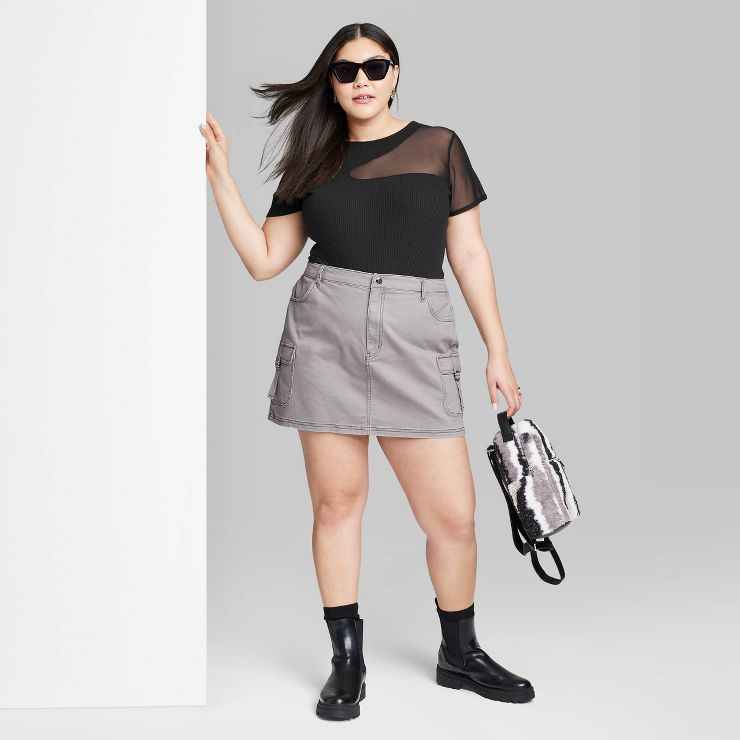 Women's Mid-Rise Chino Cargo Mini Skirt - Wild Fable™ | Target
