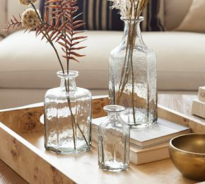 Handcrafted Café Hammered Glass Vase | Pottery Barn (US)