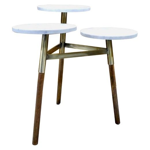 3-Tiered Accent Table - Marble/Gold - Threshold™ | Target
