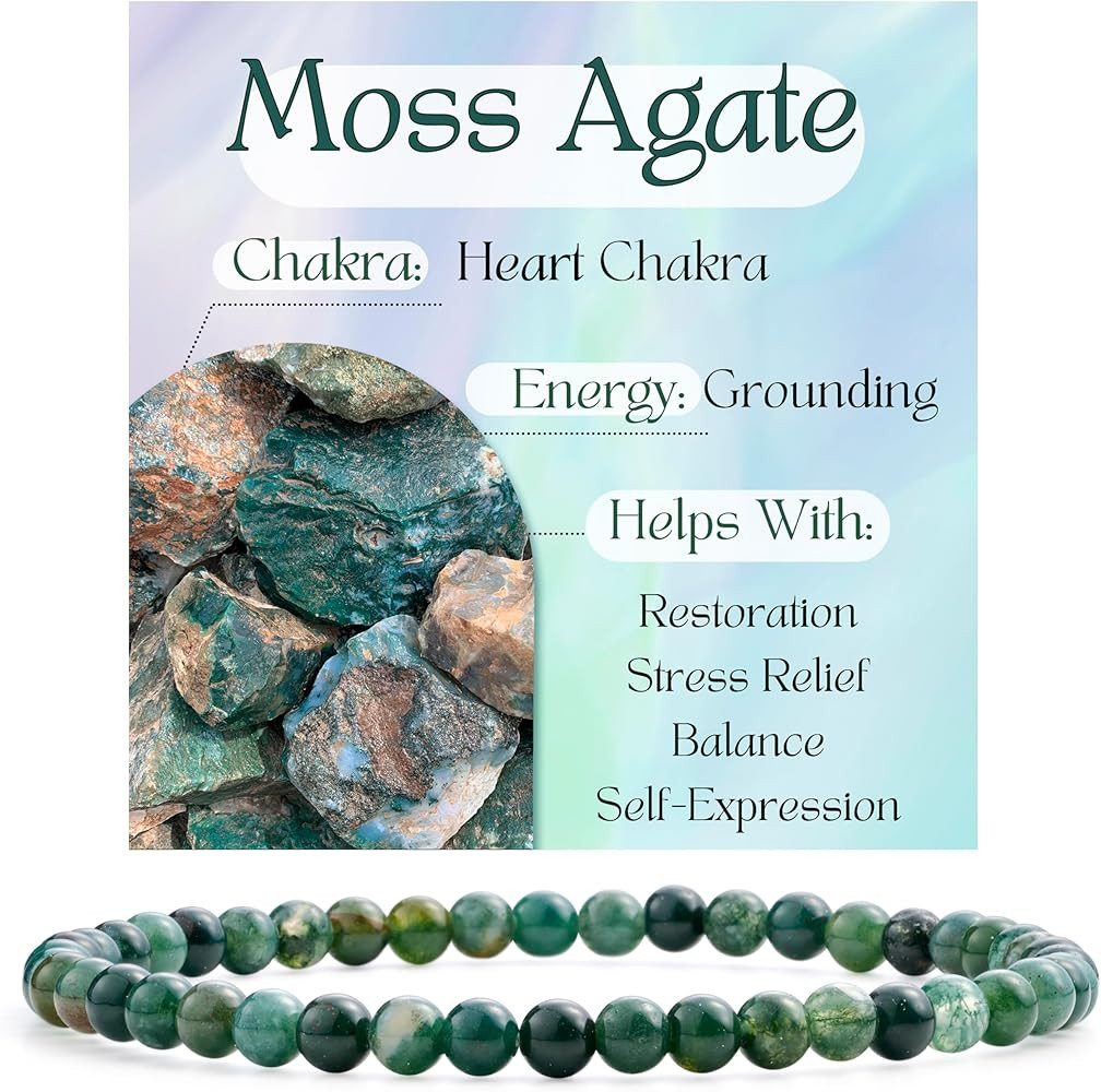 Bivei 4mm Beaded Bracelets for Women Handmade Semi Precious Natural Stone Stretch Elastic Jewelry... | Amazon (US)