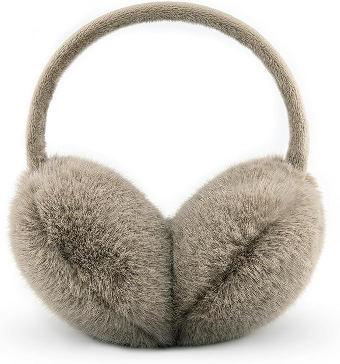 Ear Muffs for Women Faux Fur Winter Girls Earmuffs Fluffy Adjustable Ear Warmers Cute Ear Covers | Amazon (US)
