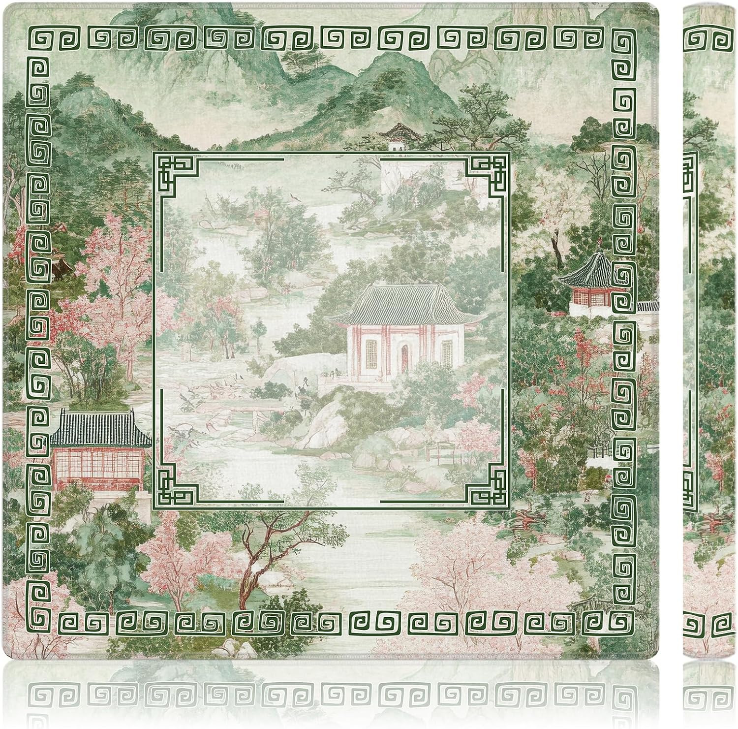 Green Chinoiserie Mahjong Mat 31.5" x 31.5" | Amazon (US)