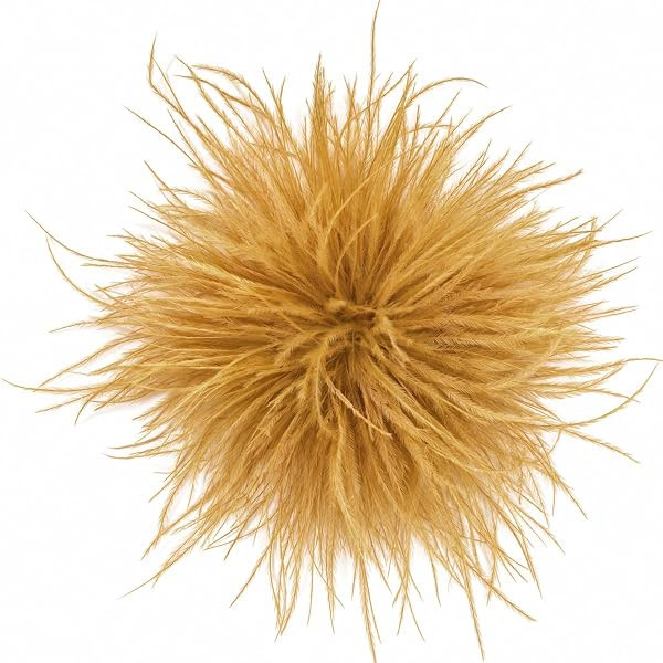 Ostrich Feather Brooch Pin for Clothes, Feather Flower Hair Clip for Women | Amazon (US)