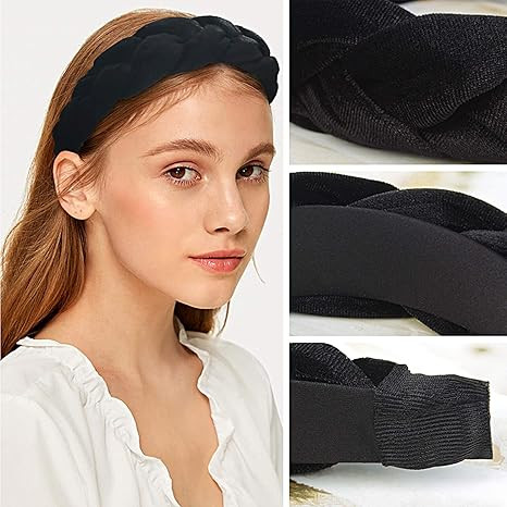 RINVEE Headbands for Women Velvet Braided Headbands Fashion Hairband Criss Cross Hair Accessories... | Amazon (US)