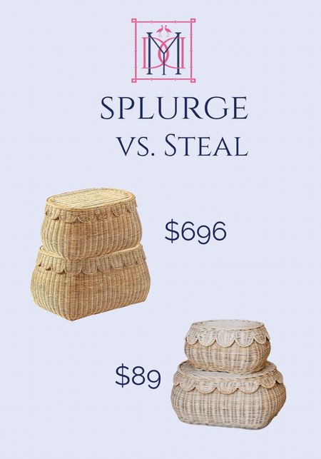 Serena and lily scalloped baskets look for less Amazon 