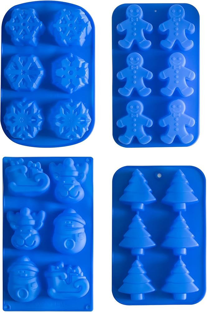 IHOMECOOKER 4PC Silicone Christmas Baking Mold Set Christmas Tree Snowflakes Snowman Cake Mold,ba... | Amazon (US)