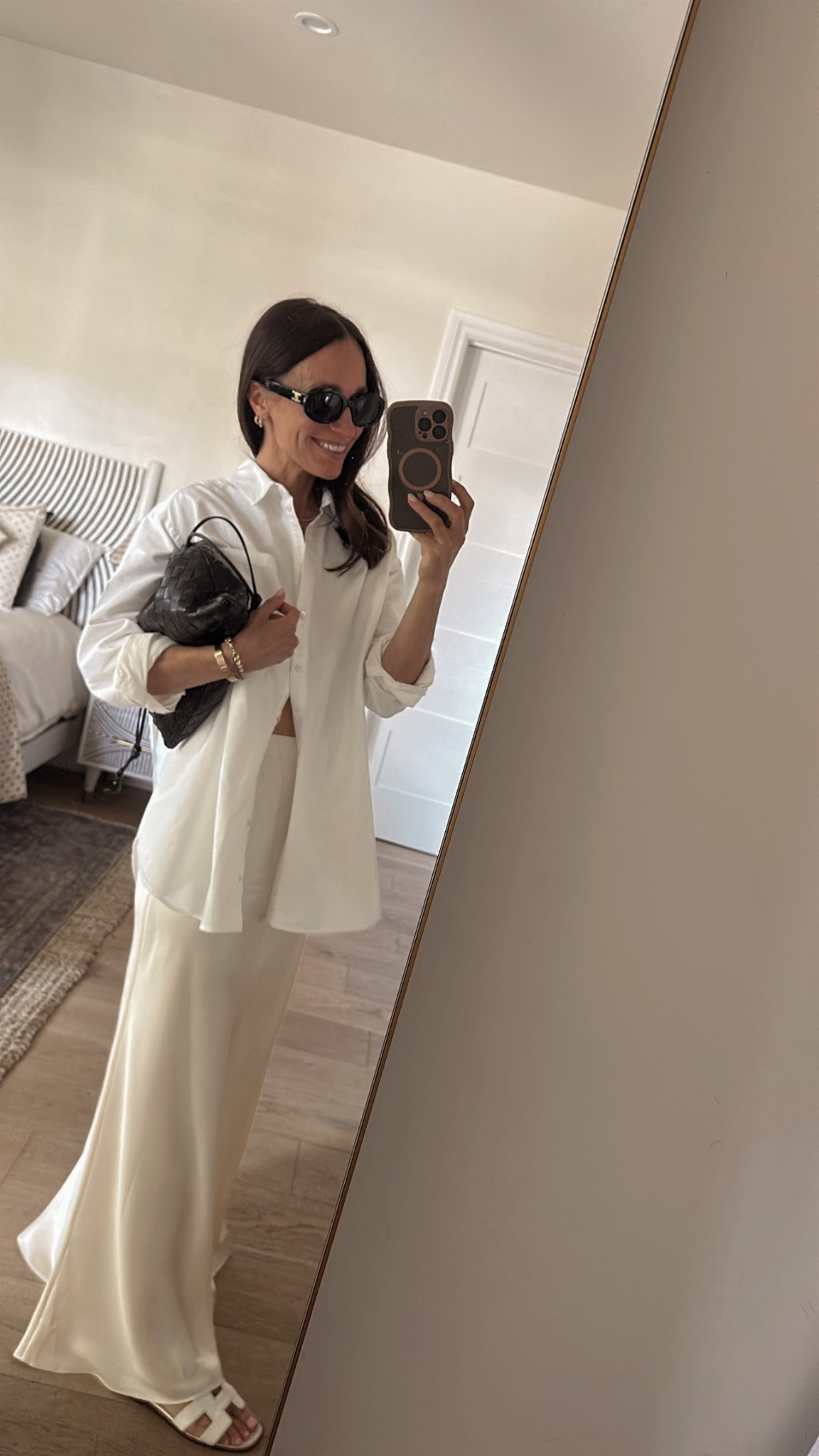 Today’s Easter outfit 
Mixed my favorite silk maxi skirt with my go to oversized white button down 

#LTKPetite #LTKOver40