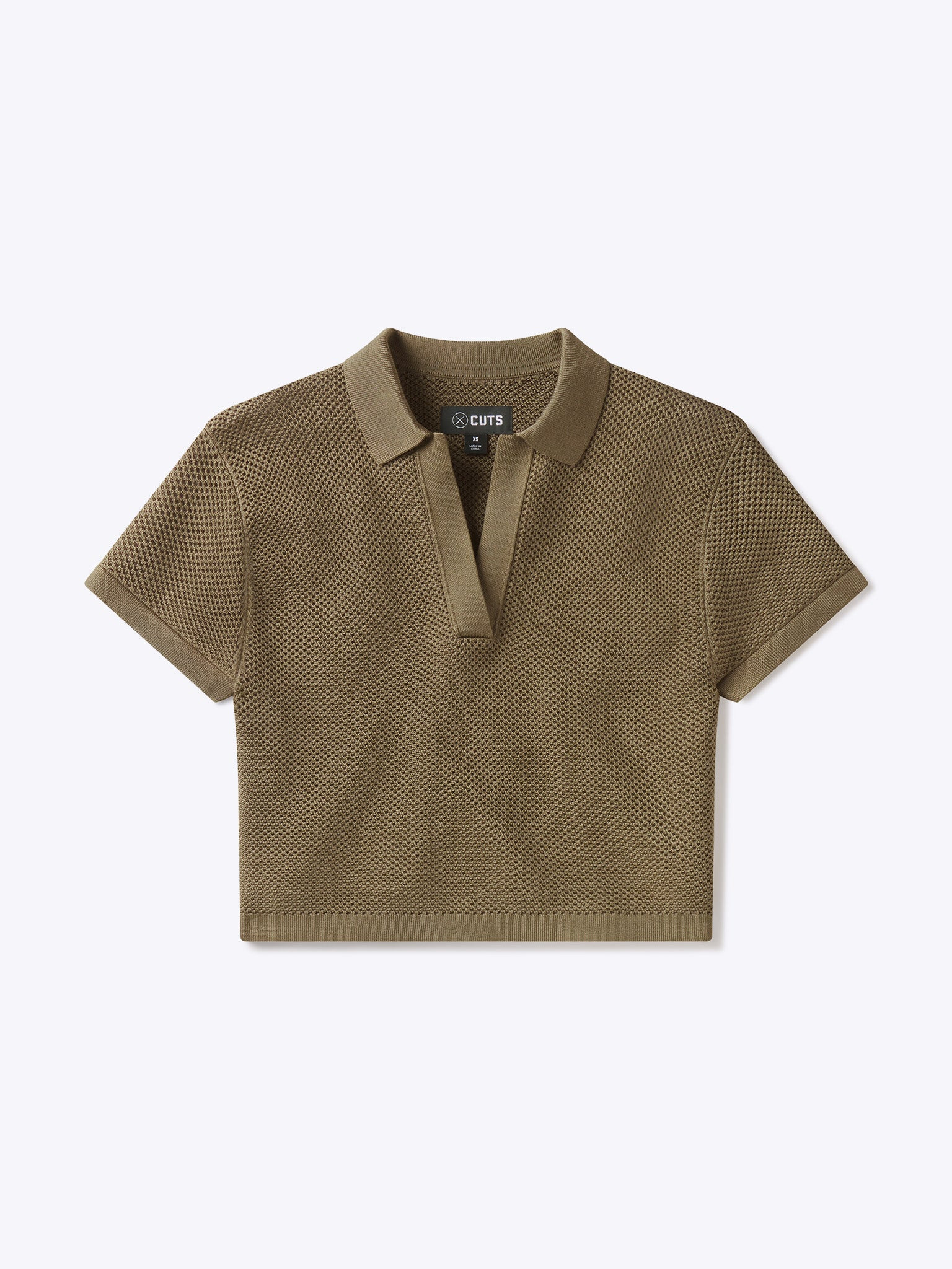 Portofino Crochet Polo | Bay Leaf | Cuts Clothing Inc.