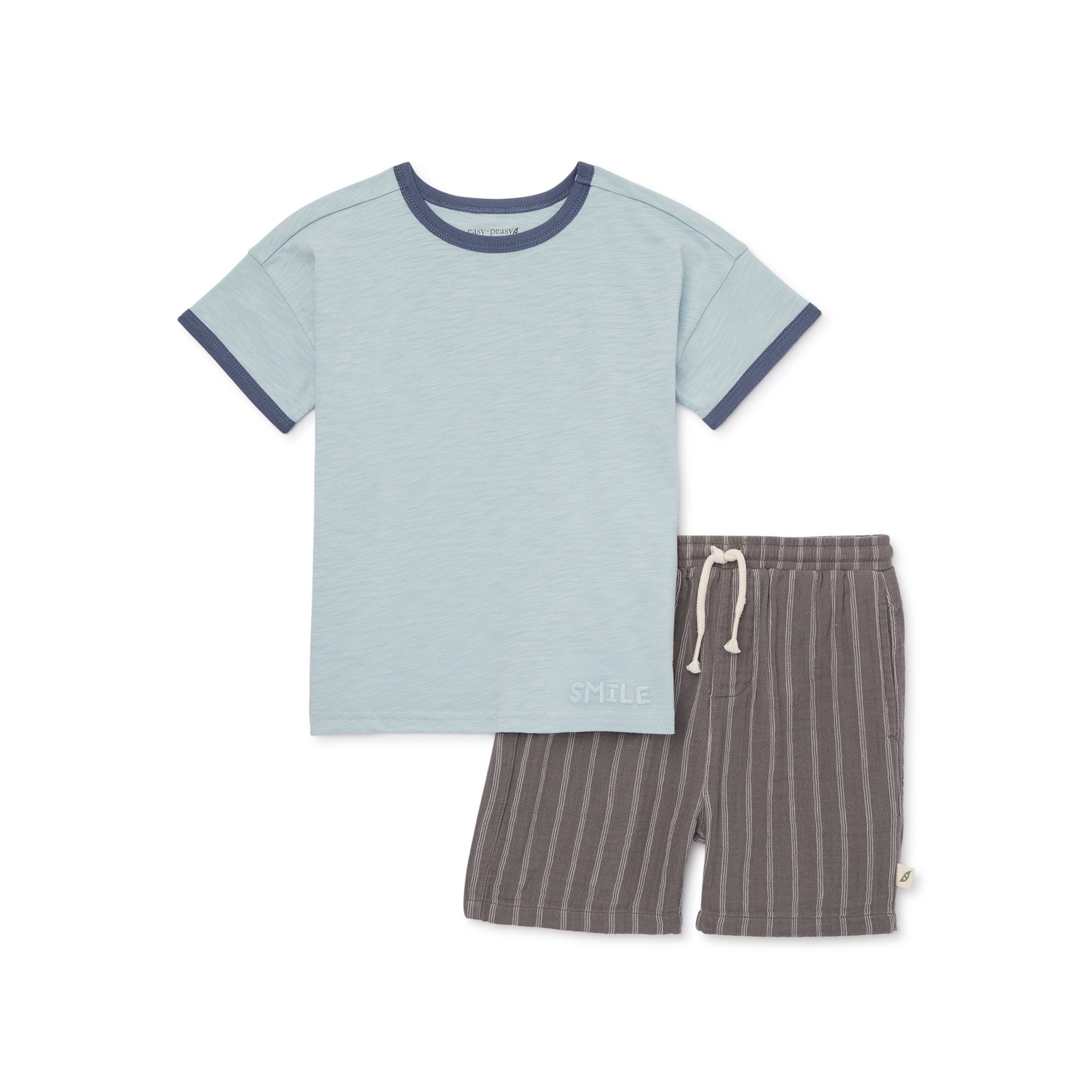 easy-peasy Baby and Toddler Boys Short Sleeve Tee and Shorts Outfit Set, 2-Piece, Sizes 12M-5T | Walmart (US)