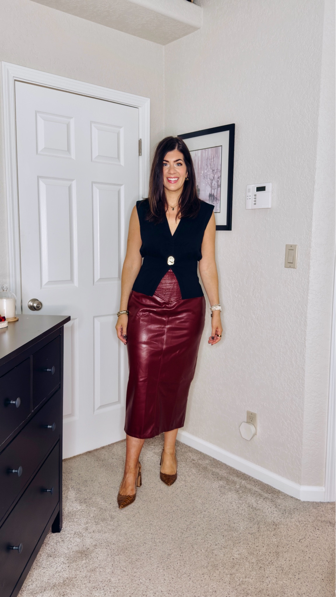 Amazon workwear under $50
In a medium sleeveless sweater
Large faux leather skirt

#LTKMidsize #LTKTall #LTKWorkwear