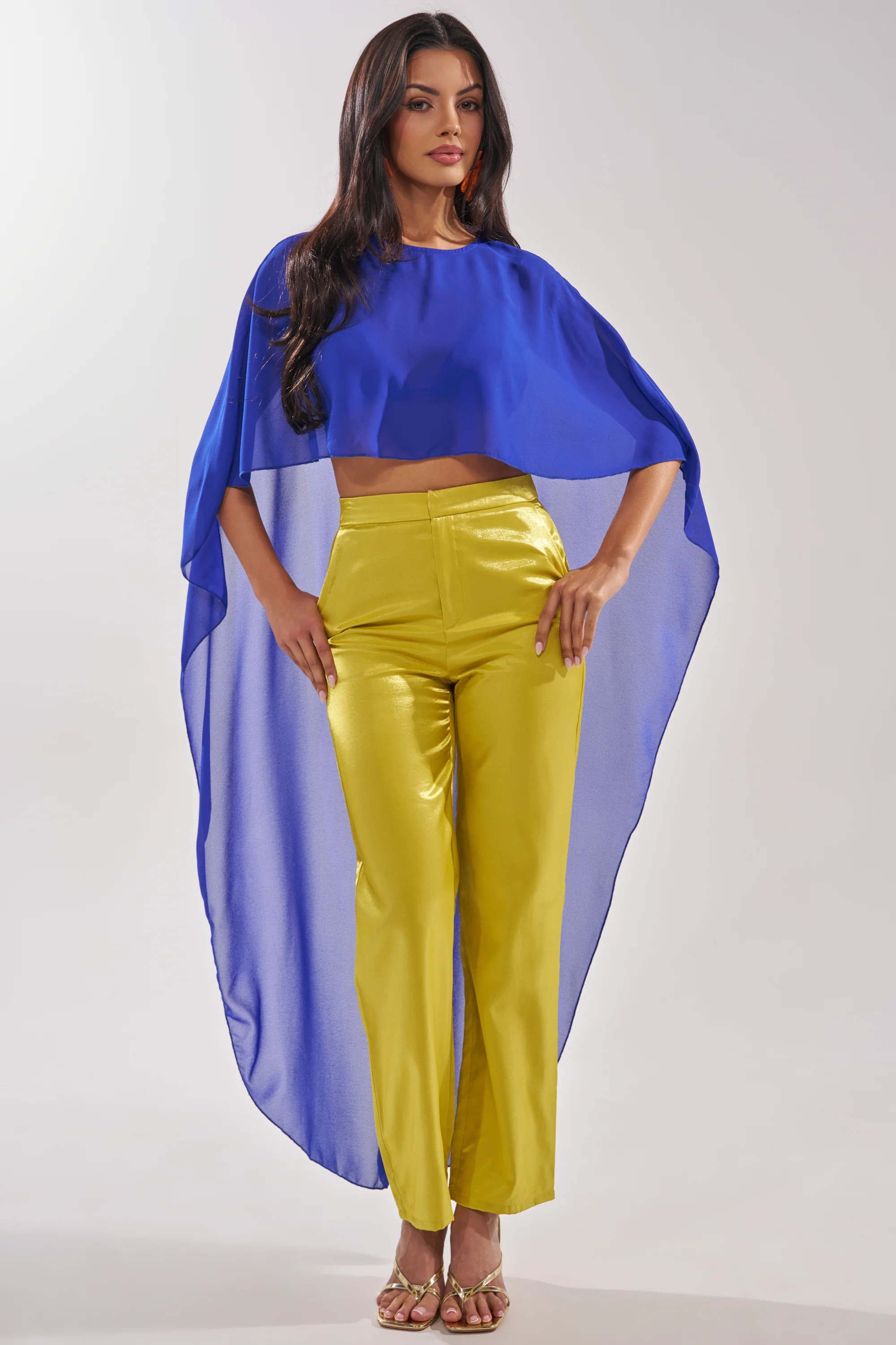 AKIRA Cool Girl Chiffon Blouse | Royal Blue | Size 1X/2X | AKIRA