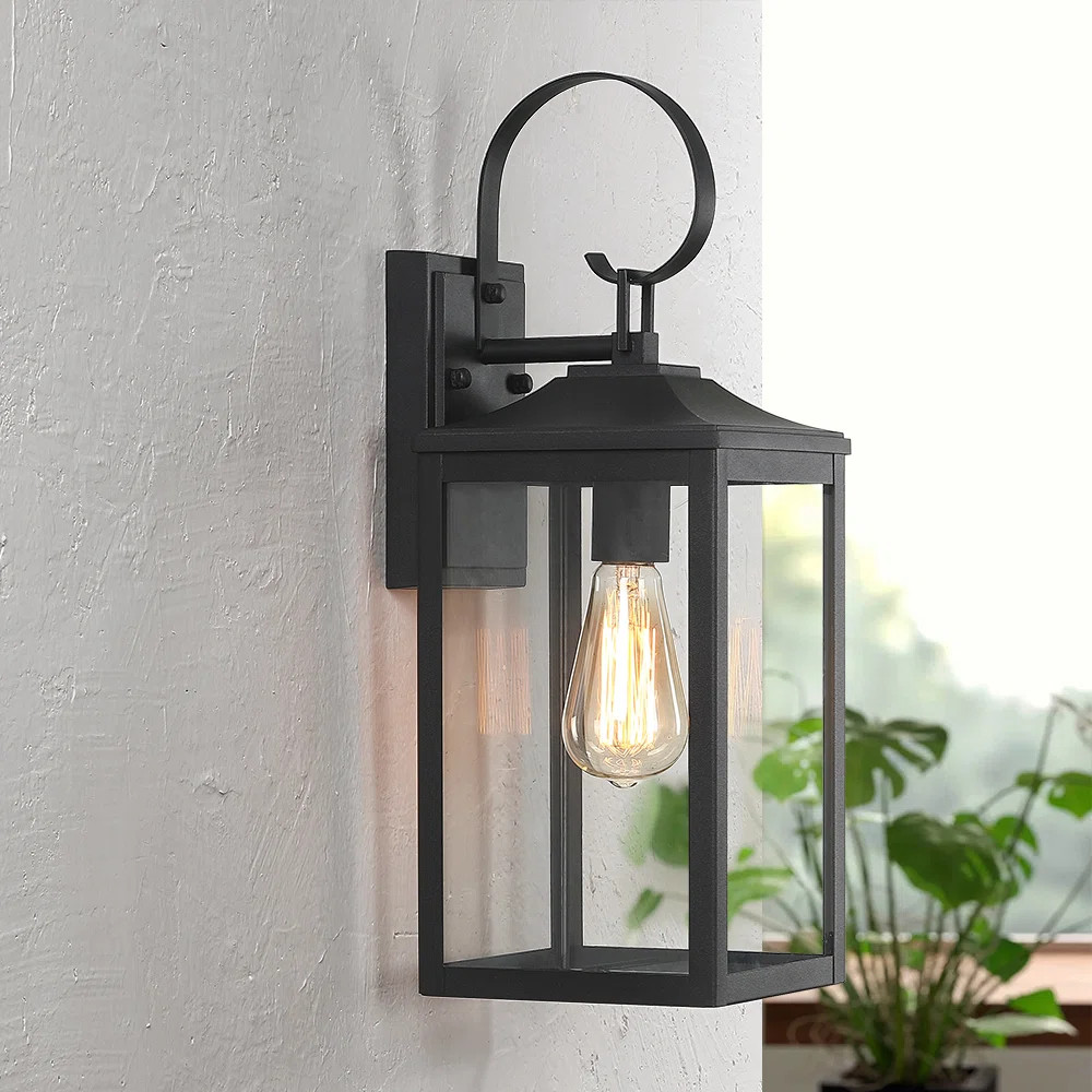 Zephy Black Outdoor Wall Lantern Sconce Light | Wayfair North America