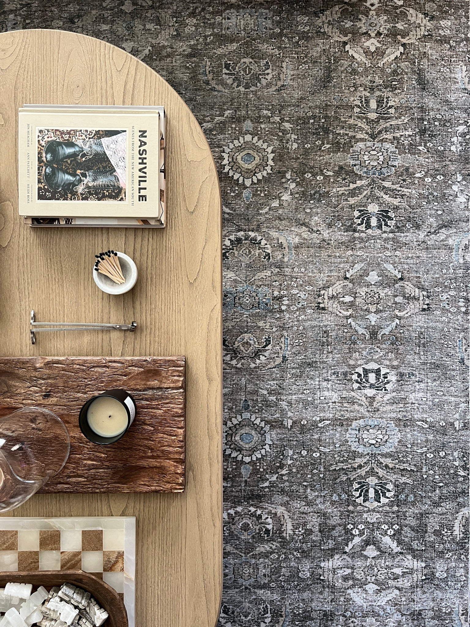 Living room rug inspo and coffee table styling 🤎🩶🤍

#LTKFindsUnder100 #LTKStyleTip #LTKHome