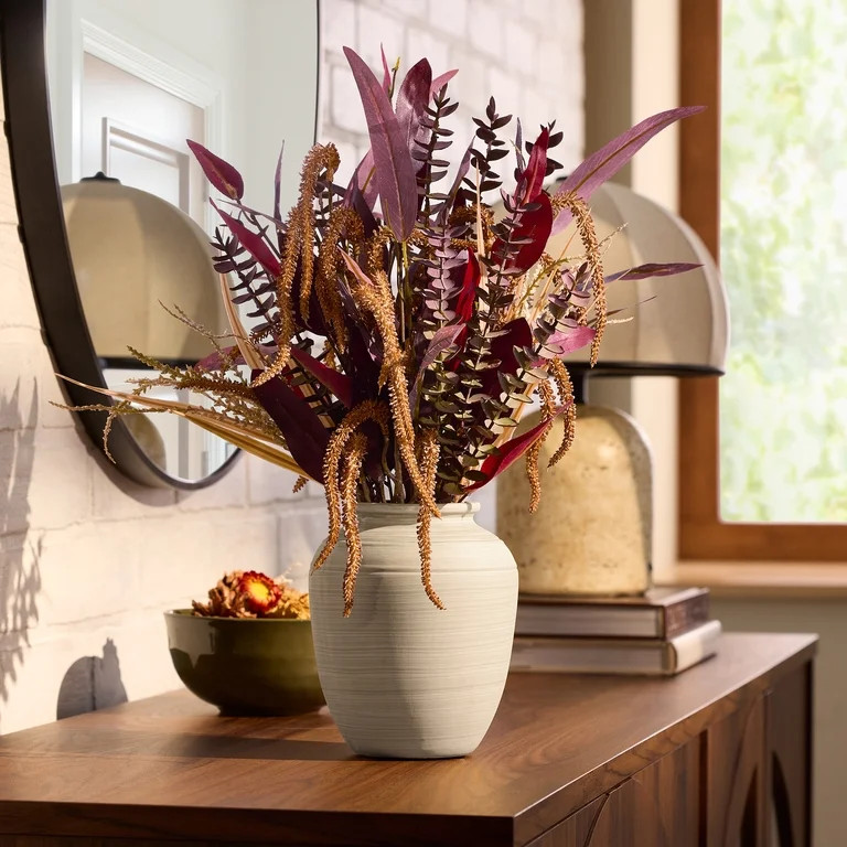 Better Homes and Gardens 17.25"H Artificial Fall Mix in 5.88"H Ceramic Vase Made for Tabletops - ... | Walmart (US)