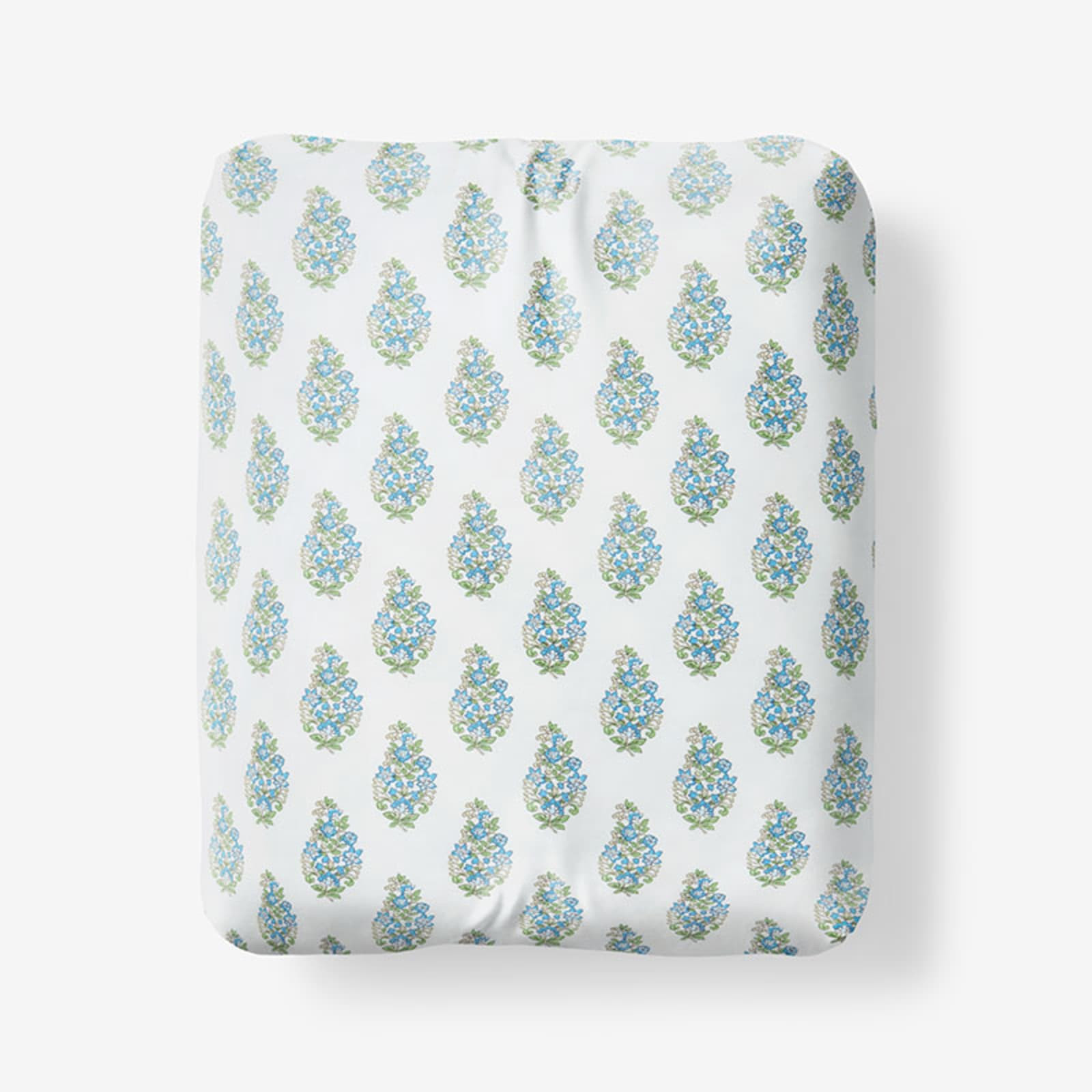 Vandana Floral Classic Cool Percale Fitted Bed Sheet - White Multi, Twin | The Company Store