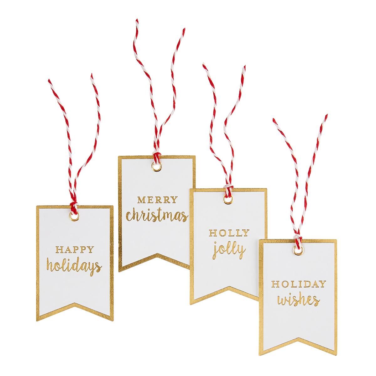 Holiday Pennant Gold Foil Gift Tags Pkg/24 | The Container Store