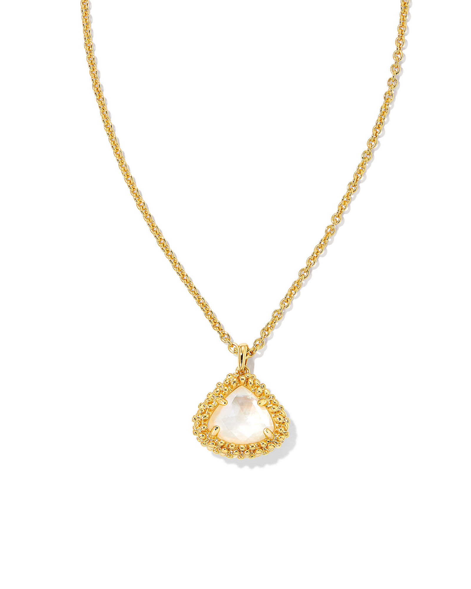 Framed Kendall Gold Short Pendant Necklace in Ivory Mother-of-Pearl | Kendra Scott
