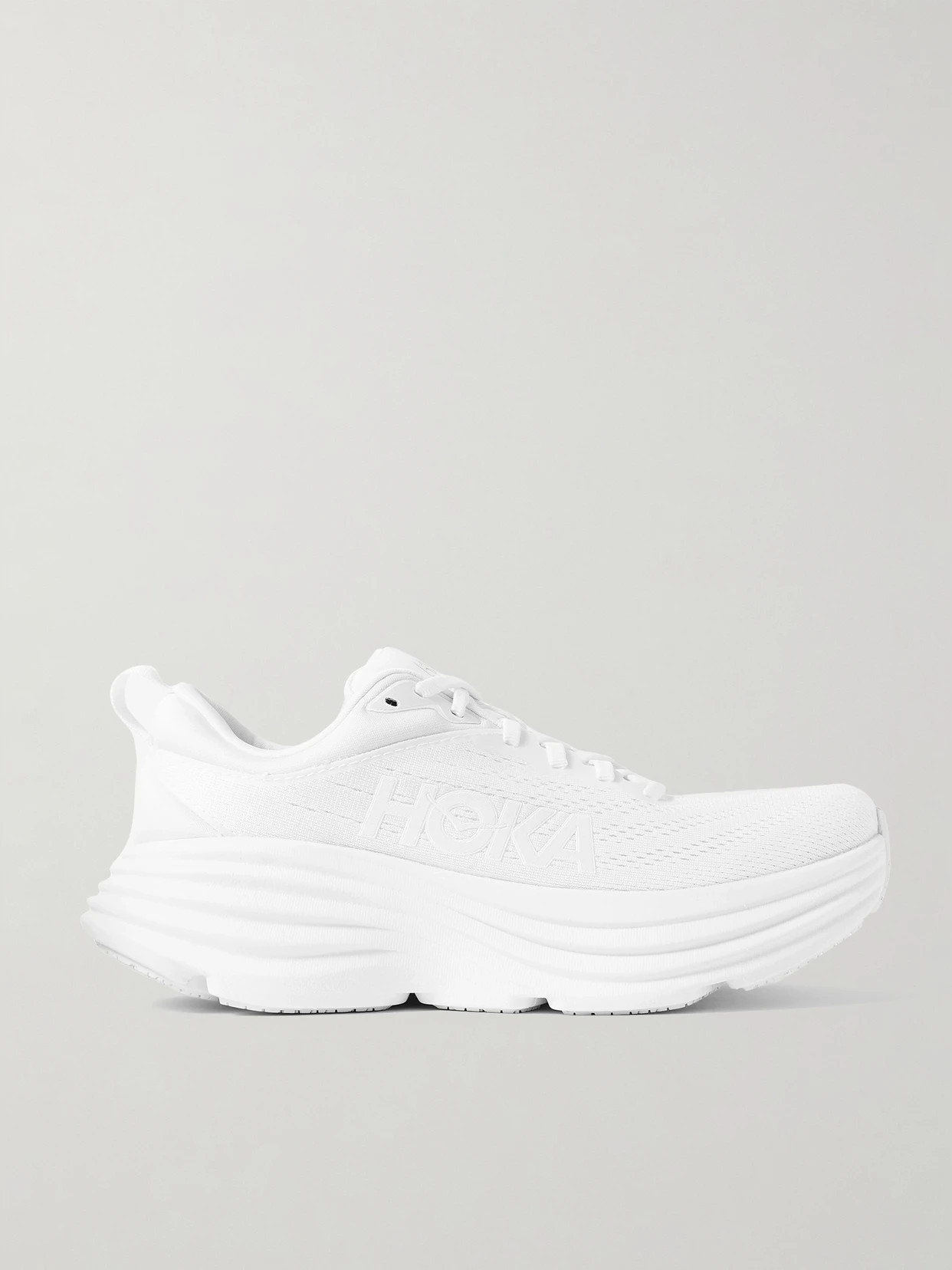 Hoka - Bondi 8 Rubber-trimmed Mesh Sneakers - White | NET-A-PORTER (US)