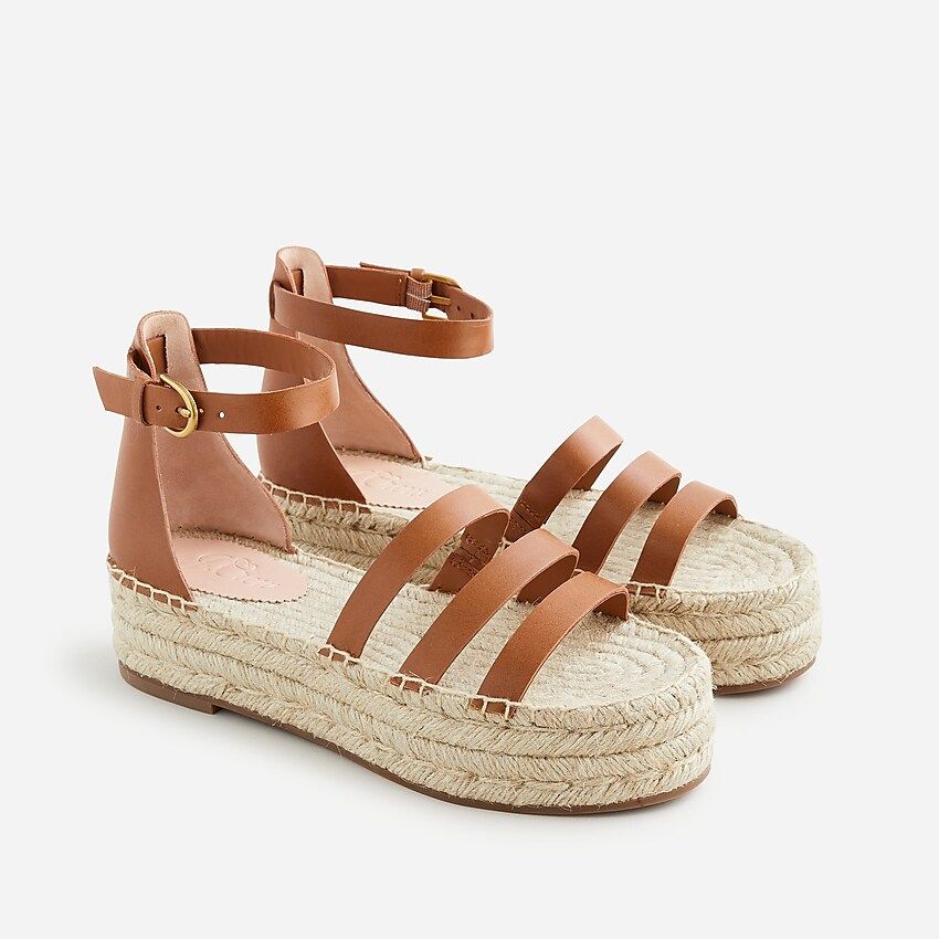 Leather gladiator espadrille sandals | J.Crew US