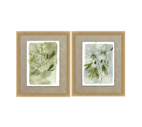 Whitlow Grass in Sage &amp; Cosmos in Mist by Kelly Ventura | Pottery Barn (US)