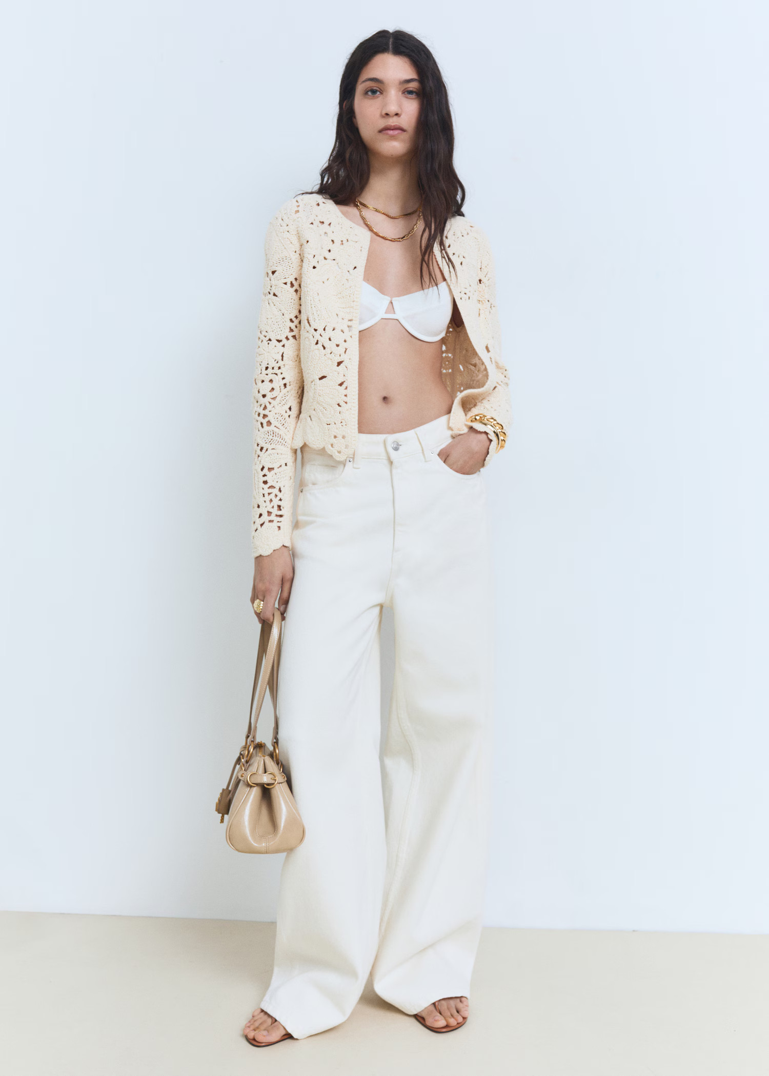 Openwork knitted jacket - Women | MANGO USA | Mango (US/MX/AU)