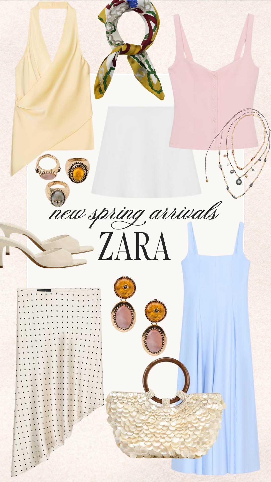 New spring arrivals just dropped at Zara! The sea shell bag is one that I own and have styled so many ways! I also think the polka dot skirt is a must-have for this season.

#LTKootd #LTKgrwm #LTKSeasonal