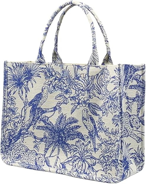 Retro Embroidery Jacquard Tote Bag for Women Luxury Large Tote Bag for Work, Travel, Weekend | Amazon (US)