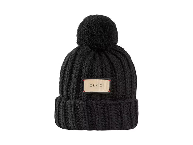 Gucci Label Knit Beanie in Black | StockX