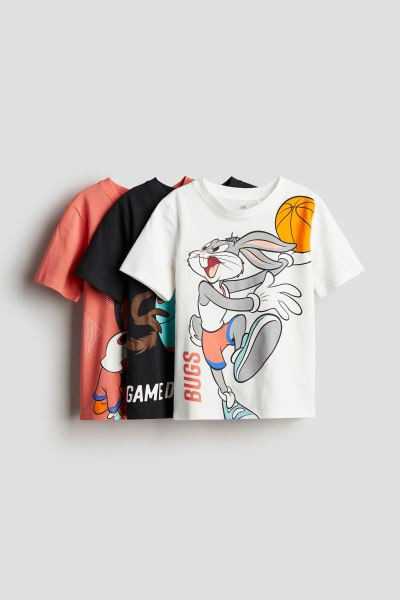 3-pack Printed T-shirts - White/Looney Tunes - Kids | H&M US | H&M (US + CA)