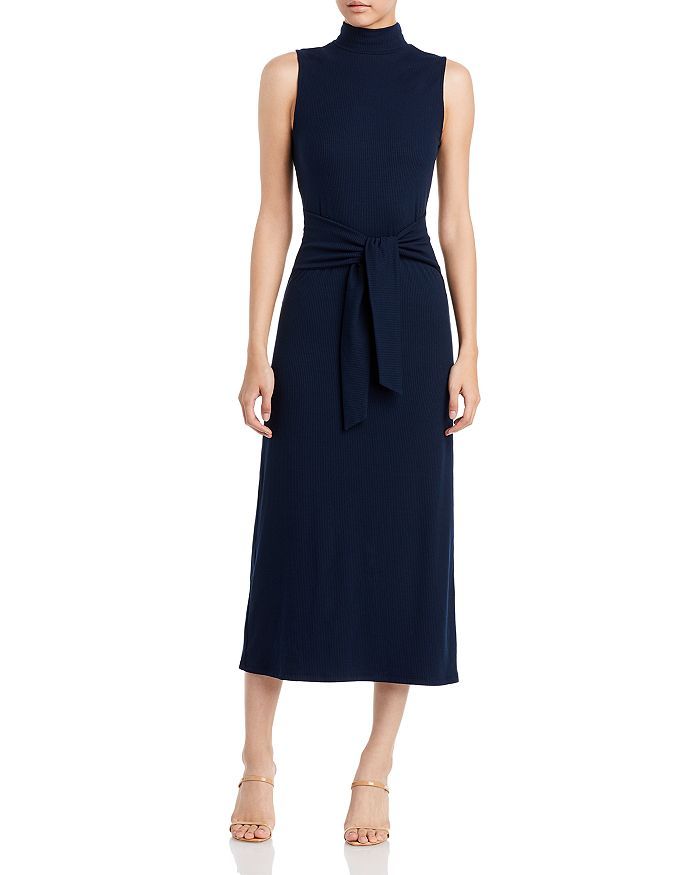 Mock Neck Tie Waist Ribbed Dress - 100% Exclusive | Bloomingdale's (US)