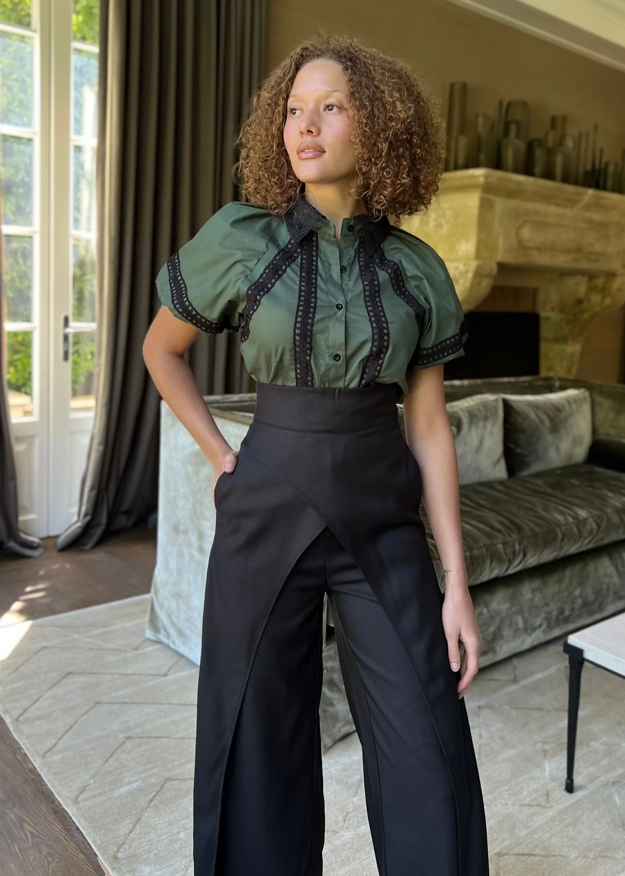 Coya Fly Away Tie Back Pants - Black | Benaar La