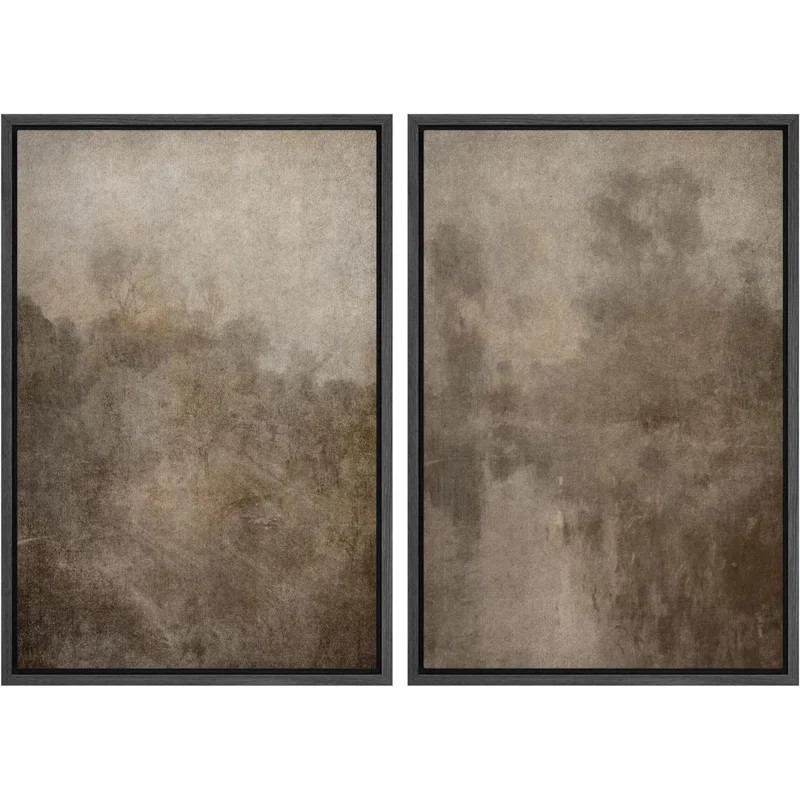 wall26 " Dark Black Color Field Landscapes " 2 - Pieces on Canvas & Reviews | Wayfair | Wayfair North America