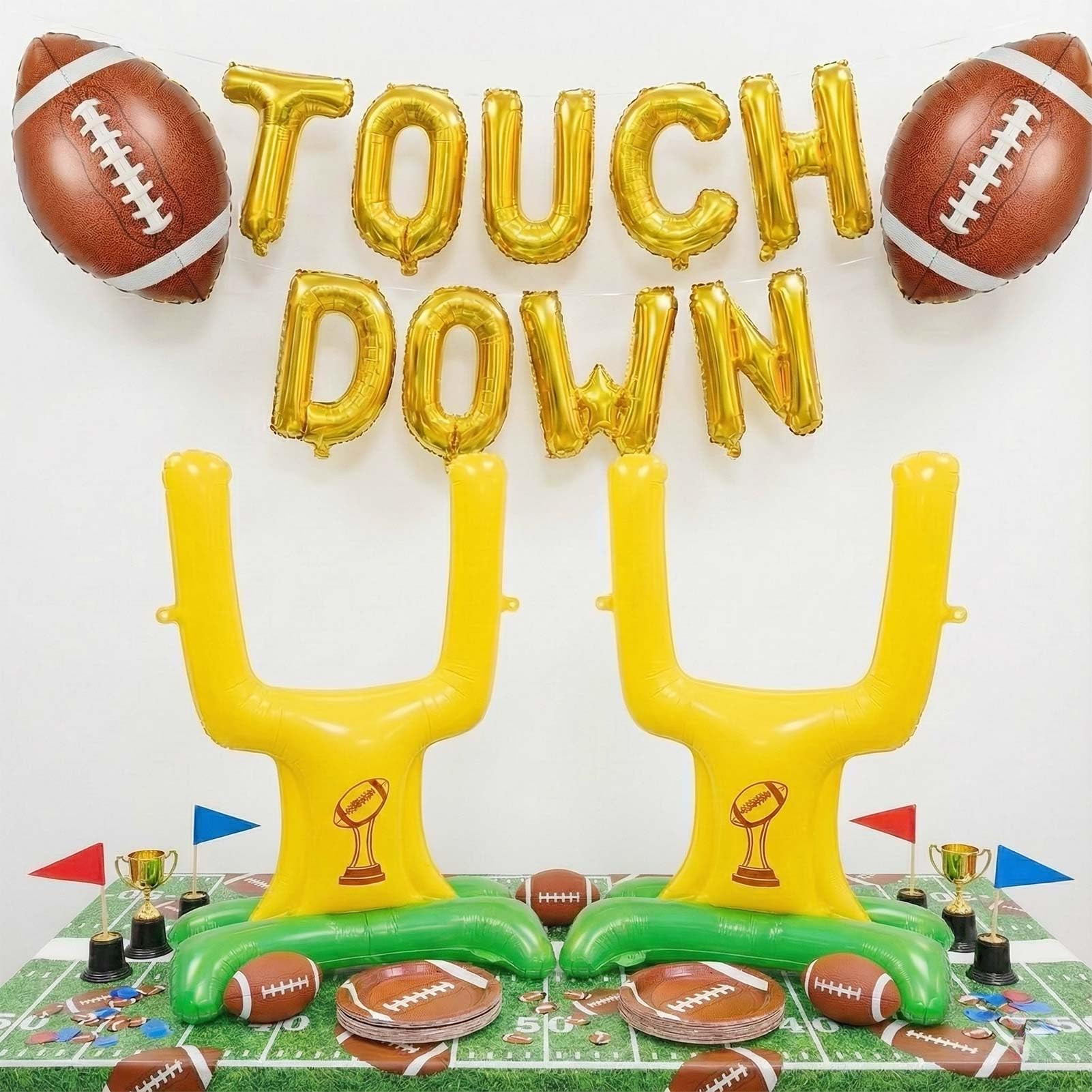 Football Party Decorations & with Football Goalpost Touch Down Letter Banner Foil Balloons for Ki... | Amazon (US)