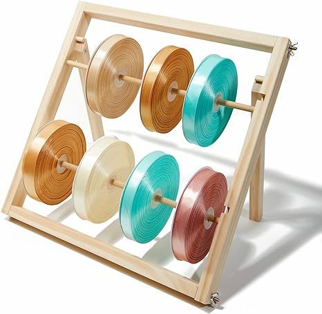 Craft Ribbon Storage Organizer Wood Ribbon Organizer Storage Ribbon Spool Storag Ribbon Holder Or... | Amazon (US)