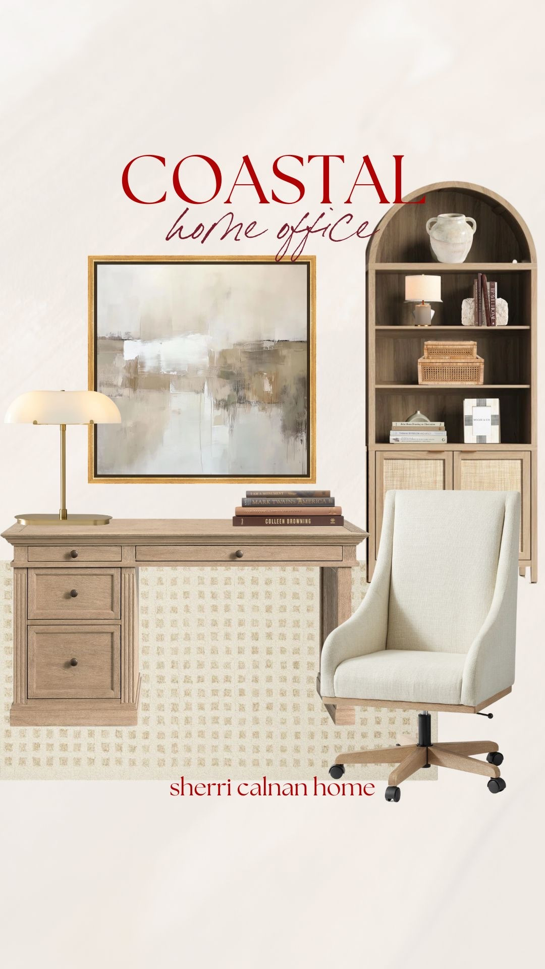 Coastal inspired home office. Neutral home decor finds viral home office desk pottery barn home office coastal farmhouse home decor neutral home design inspo sherricalnanhome#LTKdayinmylife

#LTKHome #LTKU