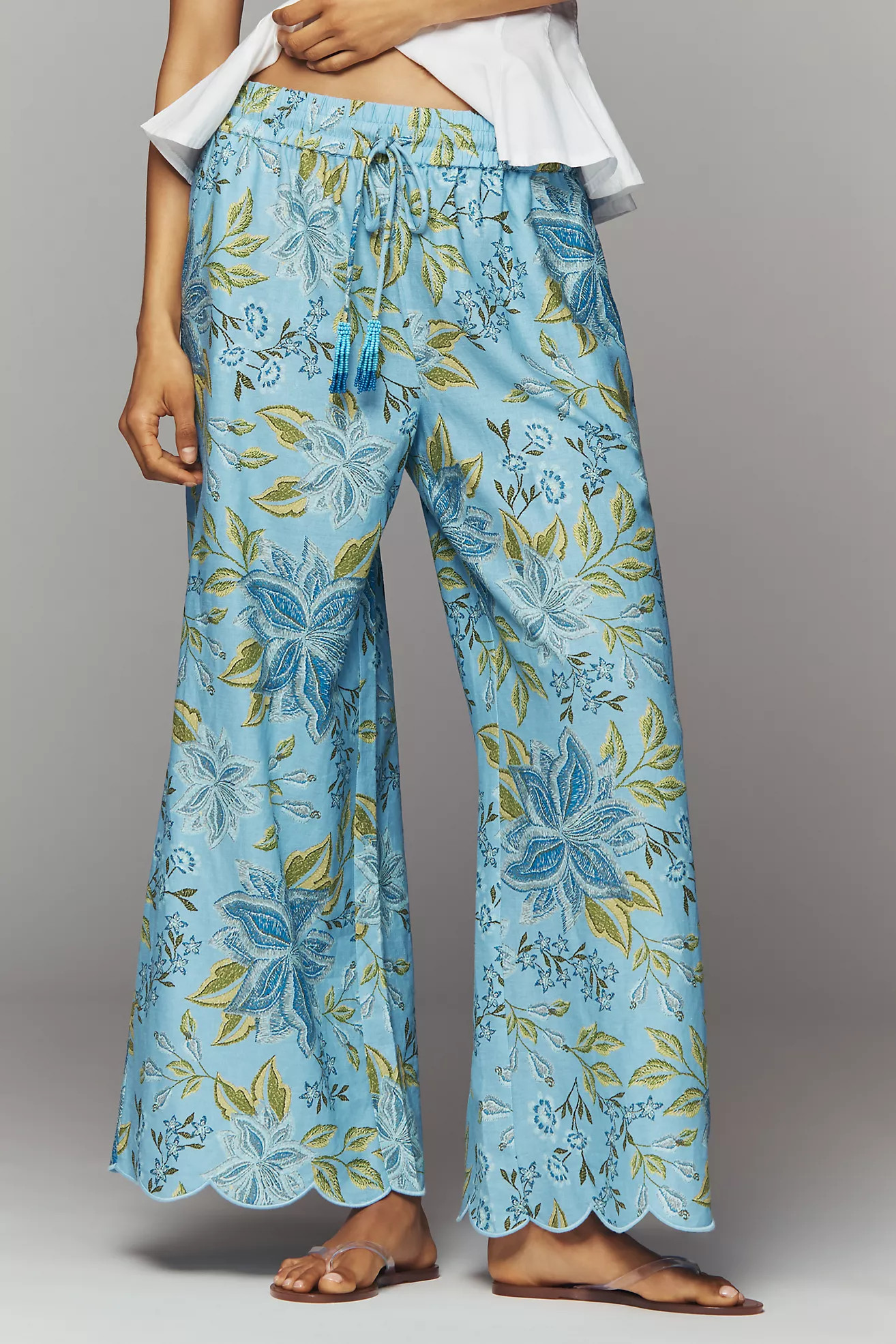Farm Rio x Anthropologie Linen Floral Pants | Anthropologie (US)