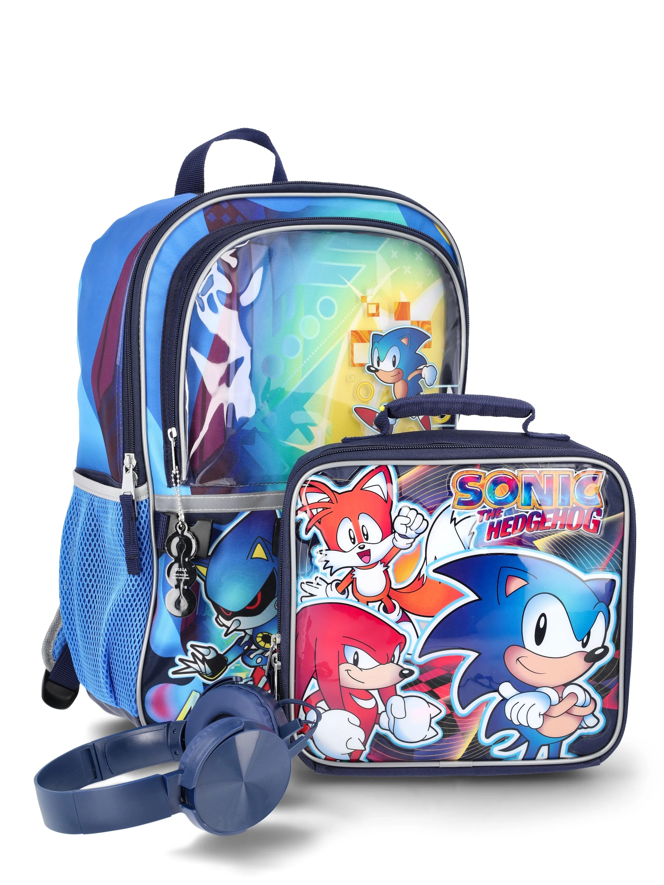 SEGA Sonic The Hedgehog 17" Backpack, Lunch Box, and Headphones Set, 3-Piece, Blue - Walmart.com | Walmart (US)