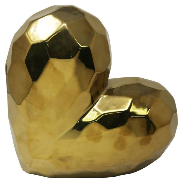 Sagebrook Home 13216-01 11.5 in. Ceramic Heart Decor&#44; Gold | Walmart (US)