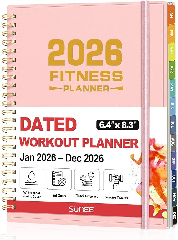 2026 Fitness Workout Journal Planner for Women & Men, JAN 2026 - DEC 2026 Exercise Planner, 6.4" ... | Amazon (US)