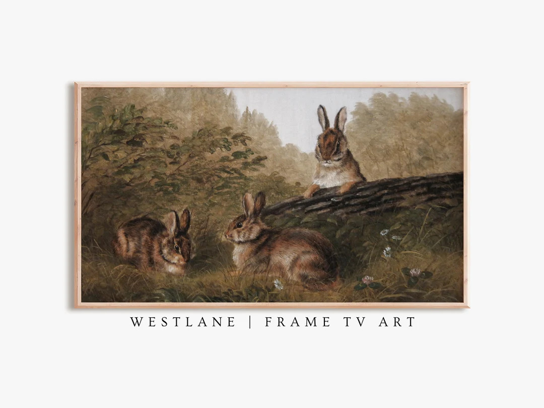 Samsung Frame TV Art Vintage Bunny Painting Easter TV Art DIGITAL Download - Etsy | Etsy (US)