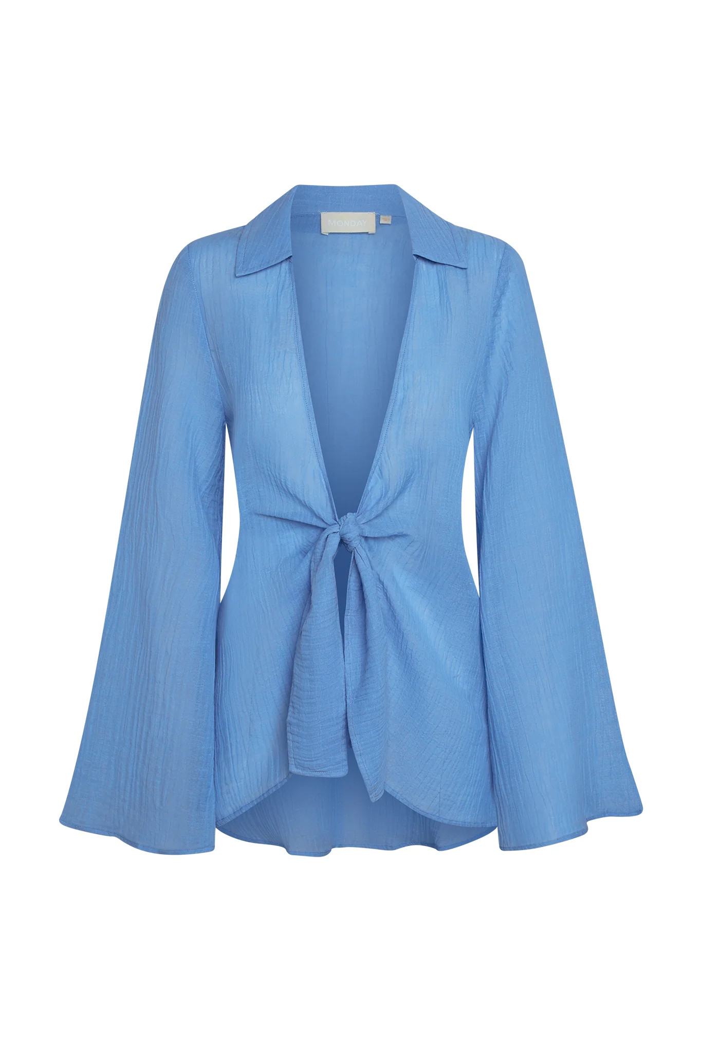 Grenada Tunic - Azure Crinkle Linen | Monday Swimwear