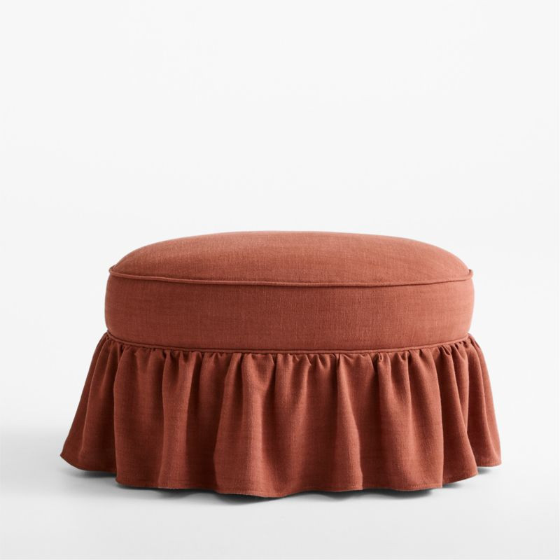 Volant Rust Red Nursery Ottoman by Sharland England | Crate & Kids | Crate & Barrel