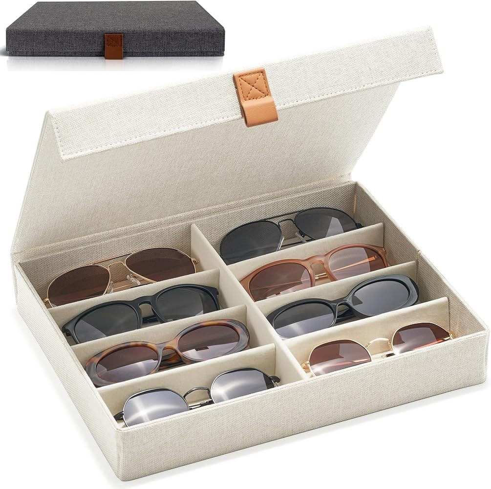 ZICOTO Beautiful Sunglass Storage Organizer For 8 Pairs - Stylish Case/Holder Displays Your Glass... | Amazon (US)