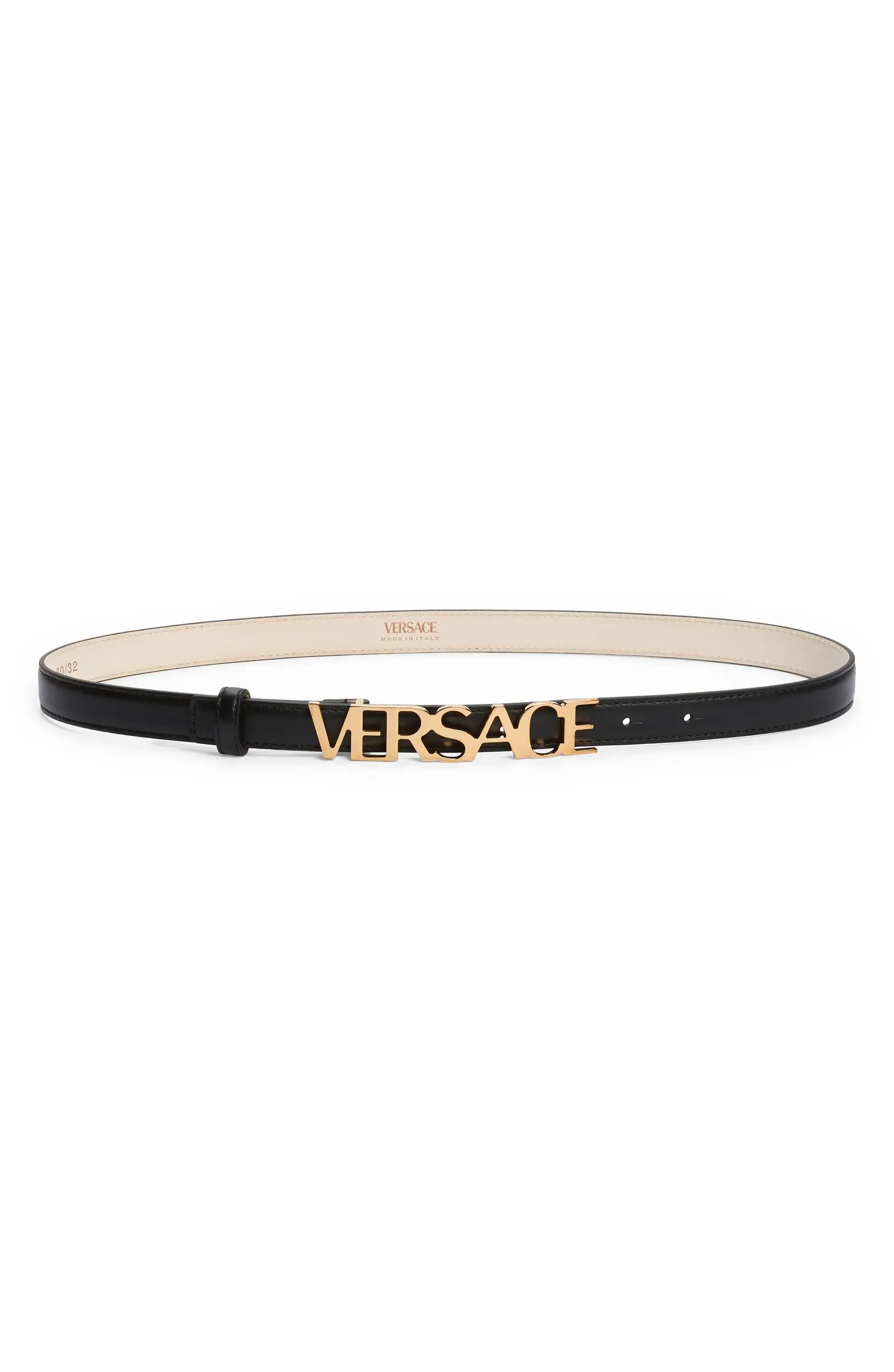 Versace Logo Buckle Faux Leather Belt | Nordstrom | Nordstrom